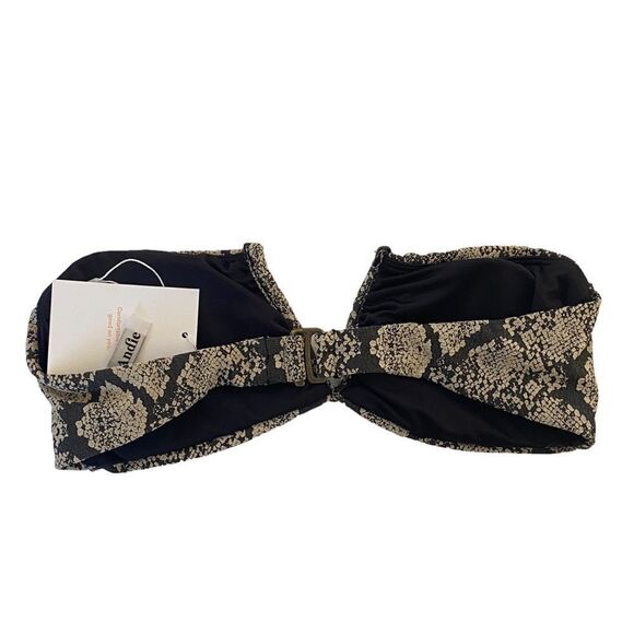 Andie Snakeskin Print Strapless Scala Bandeau Bikini Top Sz XS NWT - Picture 4 of 16